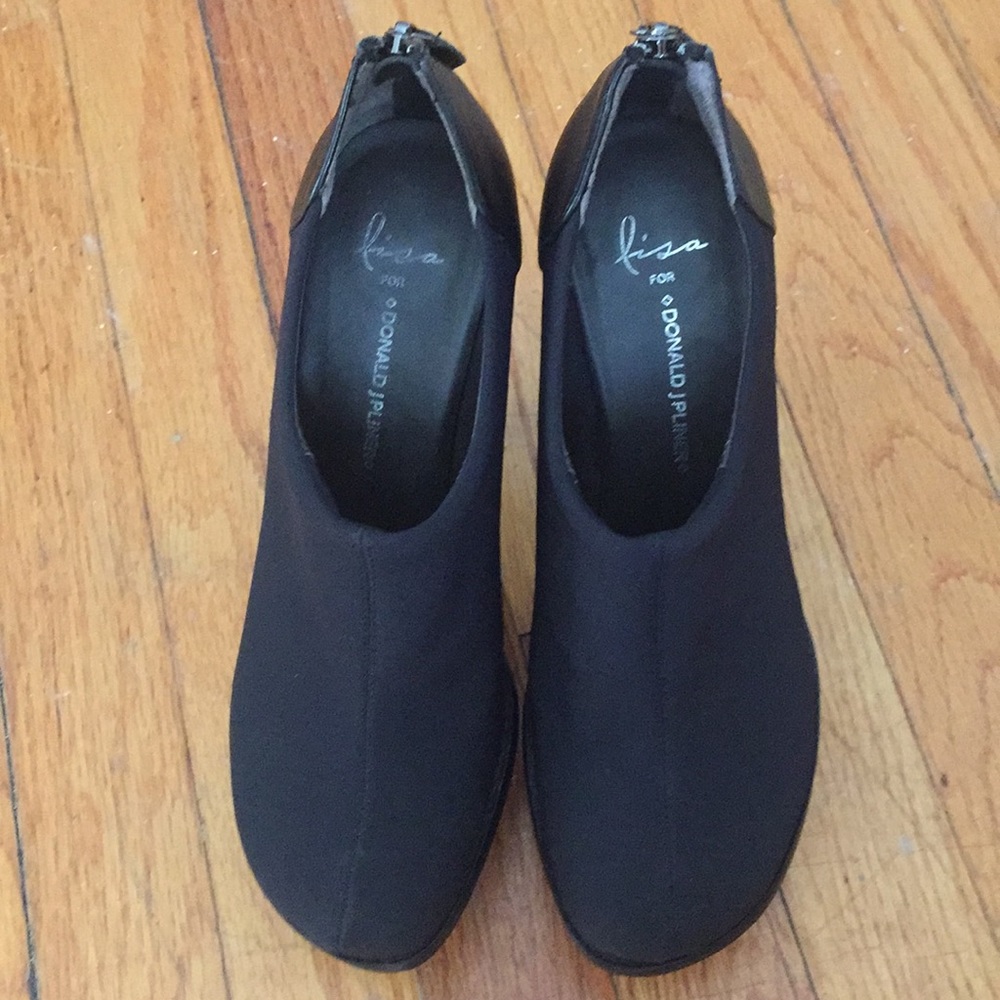 Donald J Pliner black Stretch platform bootie